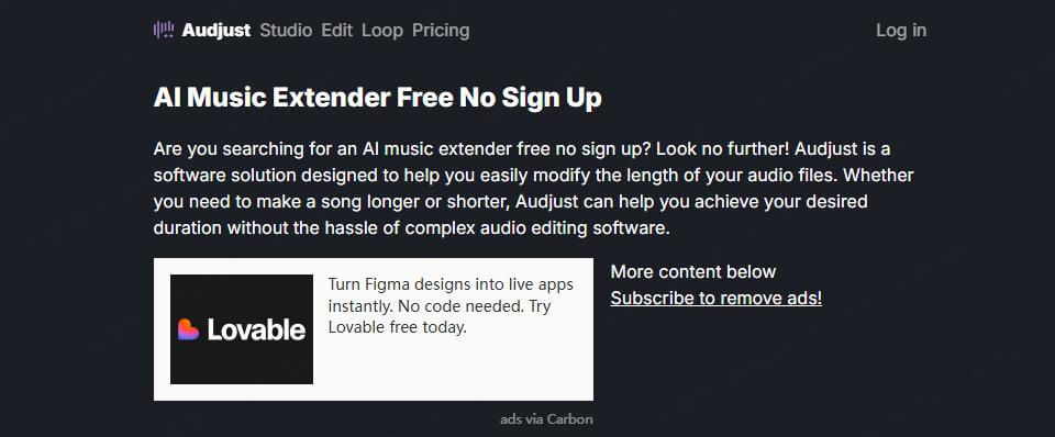 audjust ai song extender