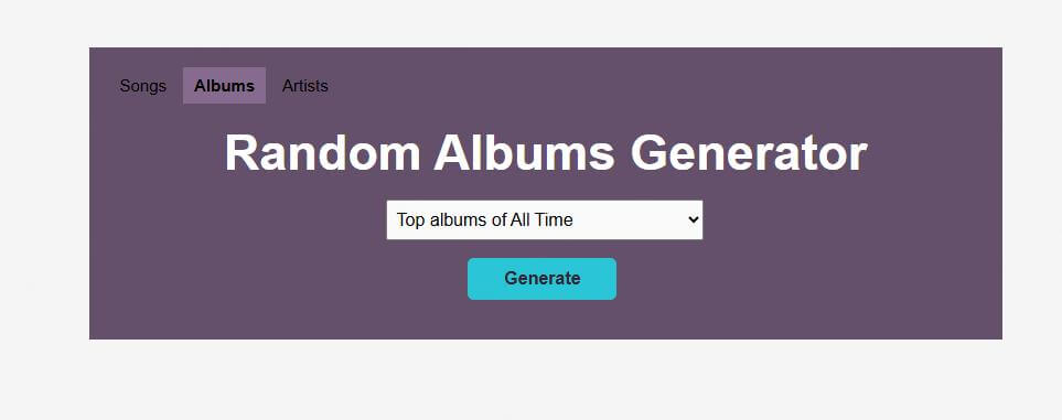 chosic random album generator