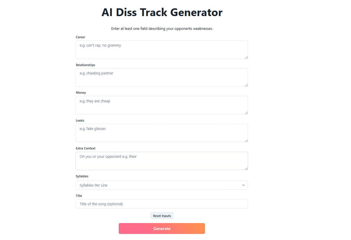 freshbots diss track generator