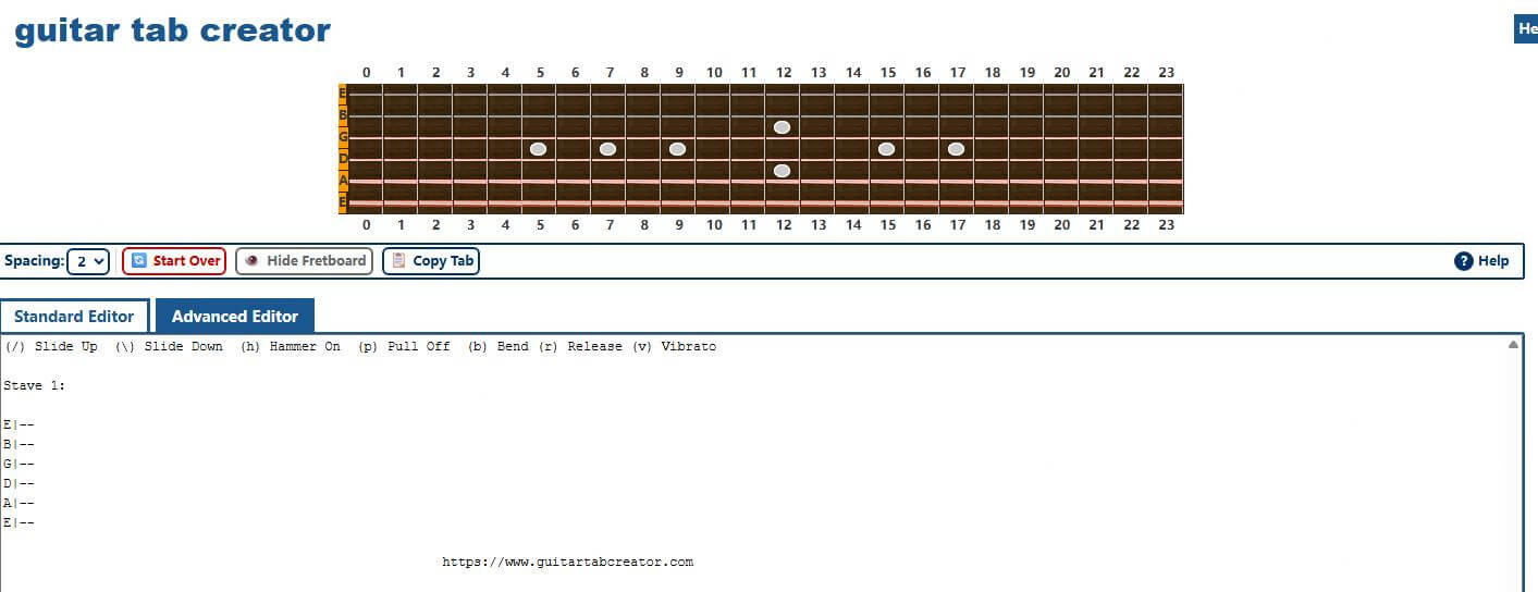 guitar tab creator