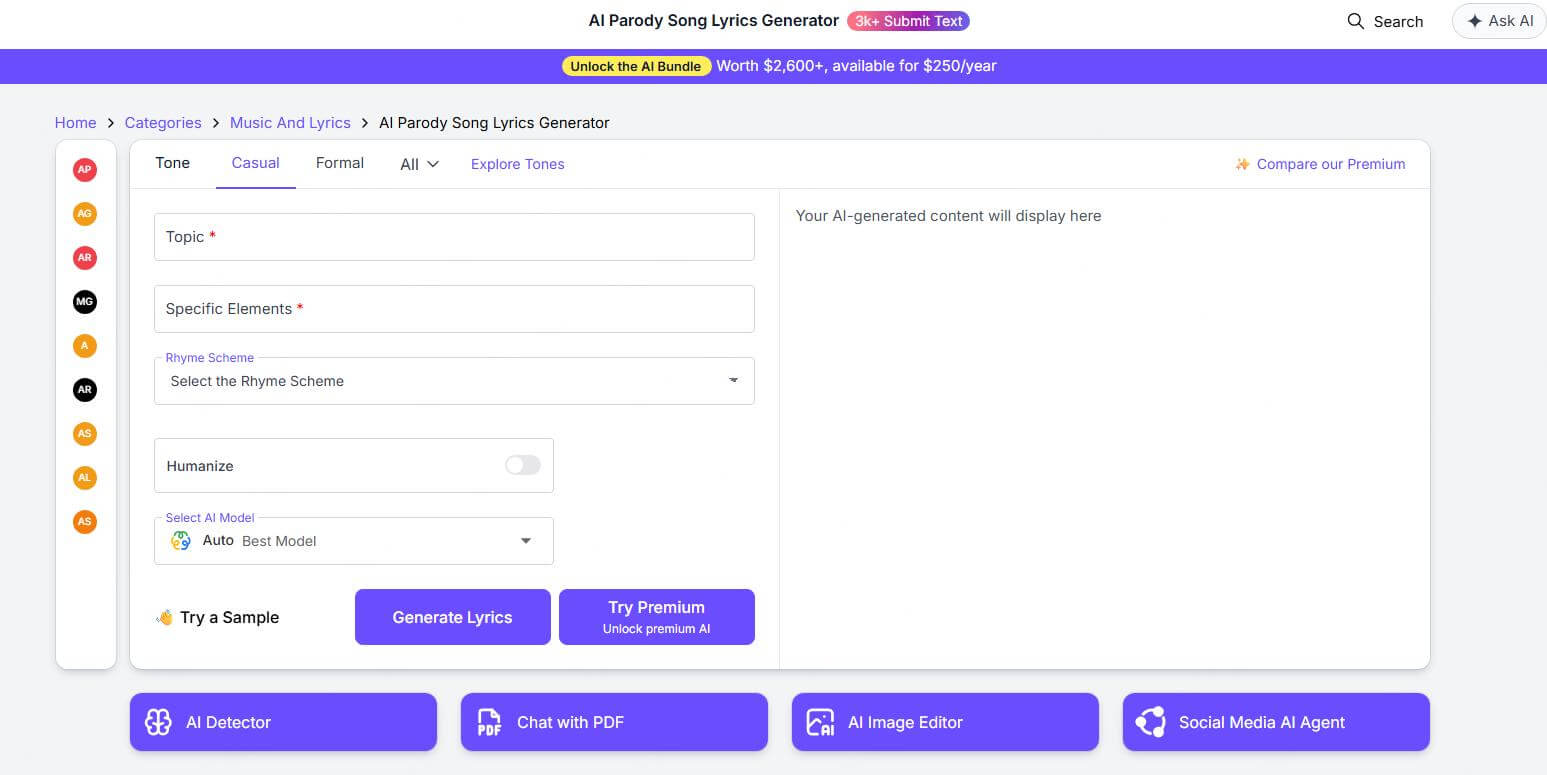 logicballs ai parody song lyrics generator