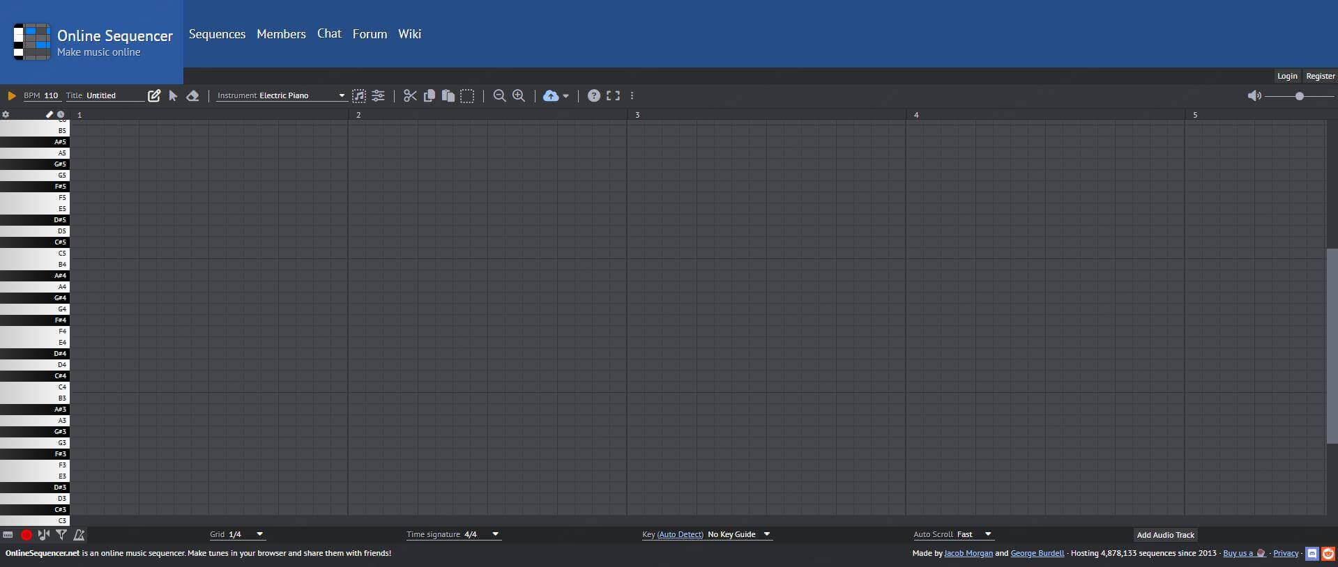 onlinesequencer midi editor online