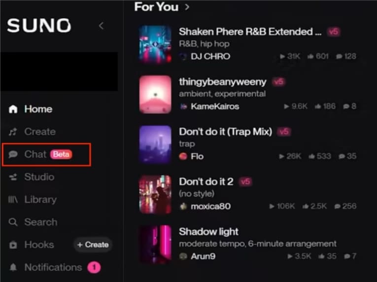 open suno chat