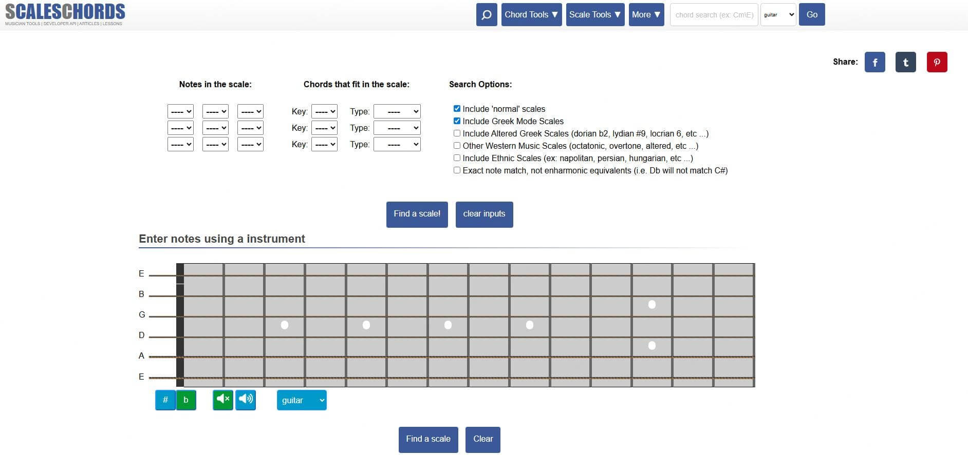 scales chords scale finder