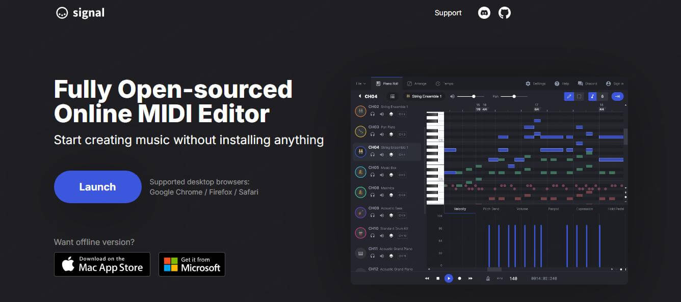 signalmidi midi editor online
