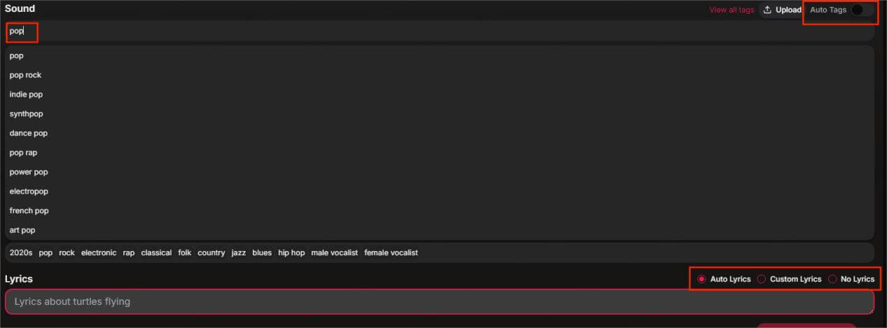 sonauto ai style lyrics
