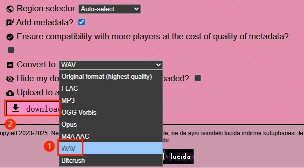 soundcloud download to wav choose