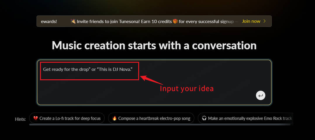 tunesona dj drops prompt