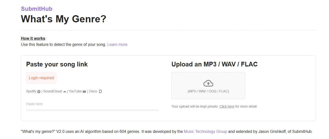 submithub music genre finder