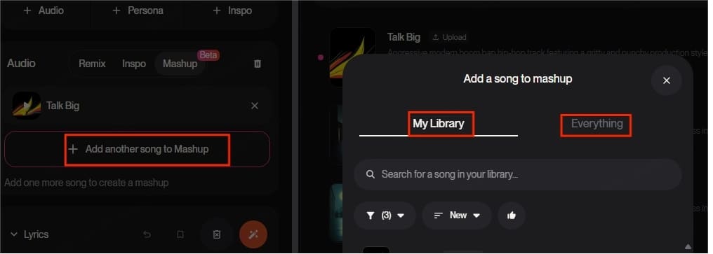 suno ai mashup maker add