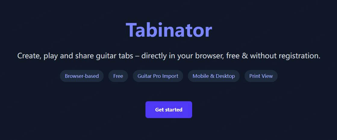 tabinator guitar tab creator