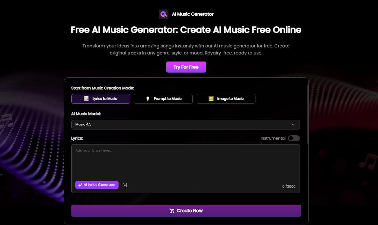 topmediai ai music genrator