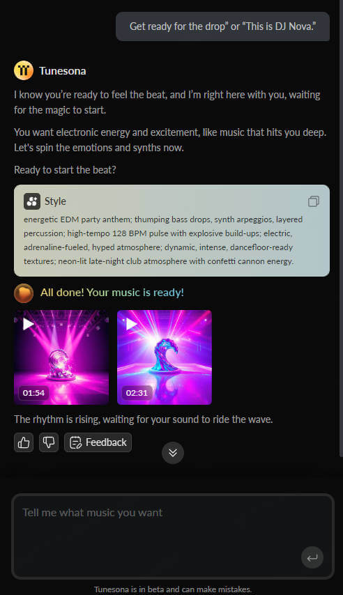 tunesona generate dj drops