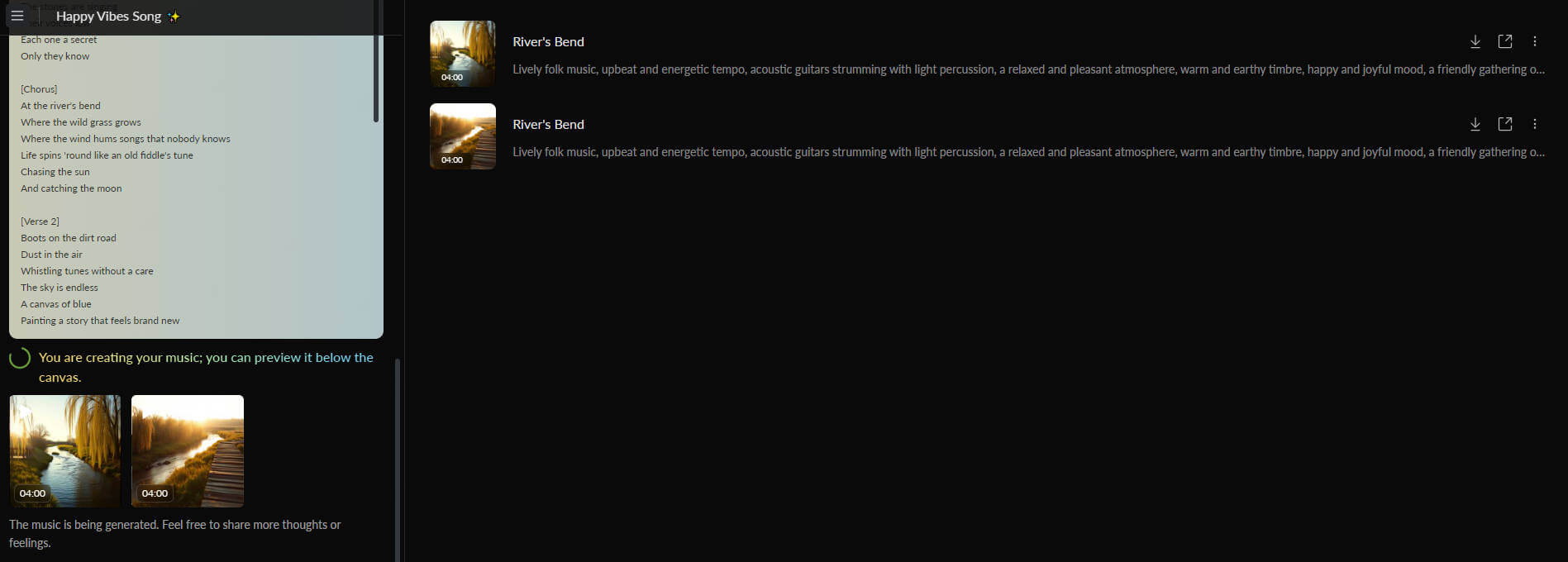 tunesona generate songs