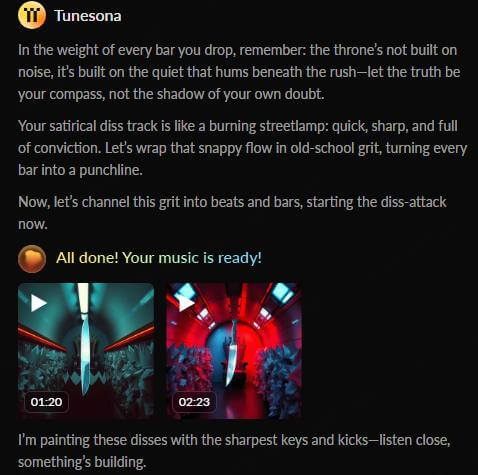 tunesona make diss track preview song