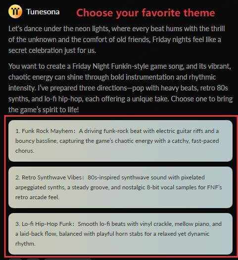 tunesona make fnf song choose theme