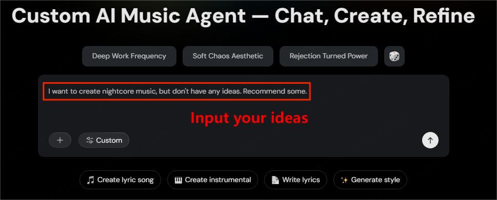 tunesona make nightcor input idea