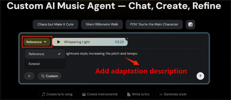 generate lyrics input description
