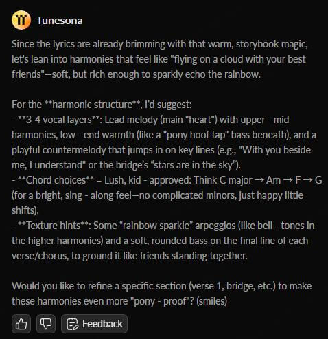 tunesona make vocal harmony check recommendations
