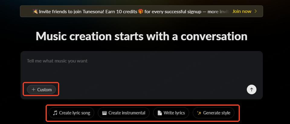 tunesona midi choose creation method.webp