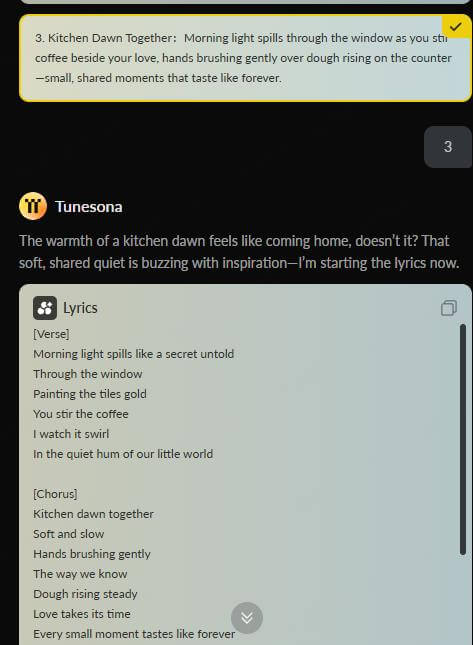 tunesona write a love song choose theme