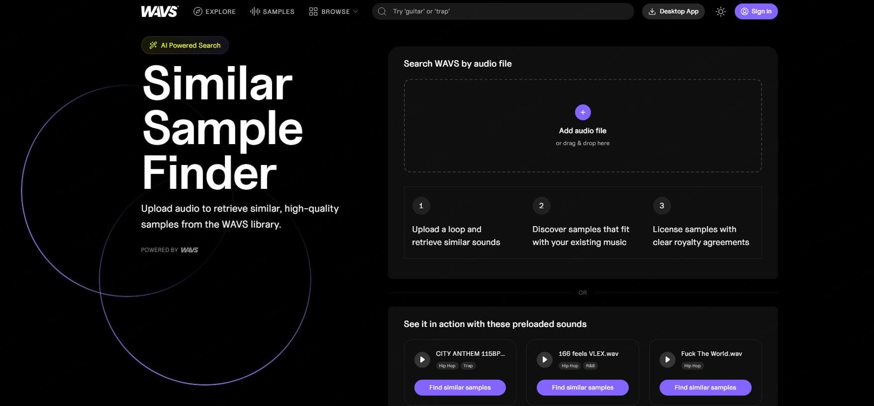 wavs music sample finder